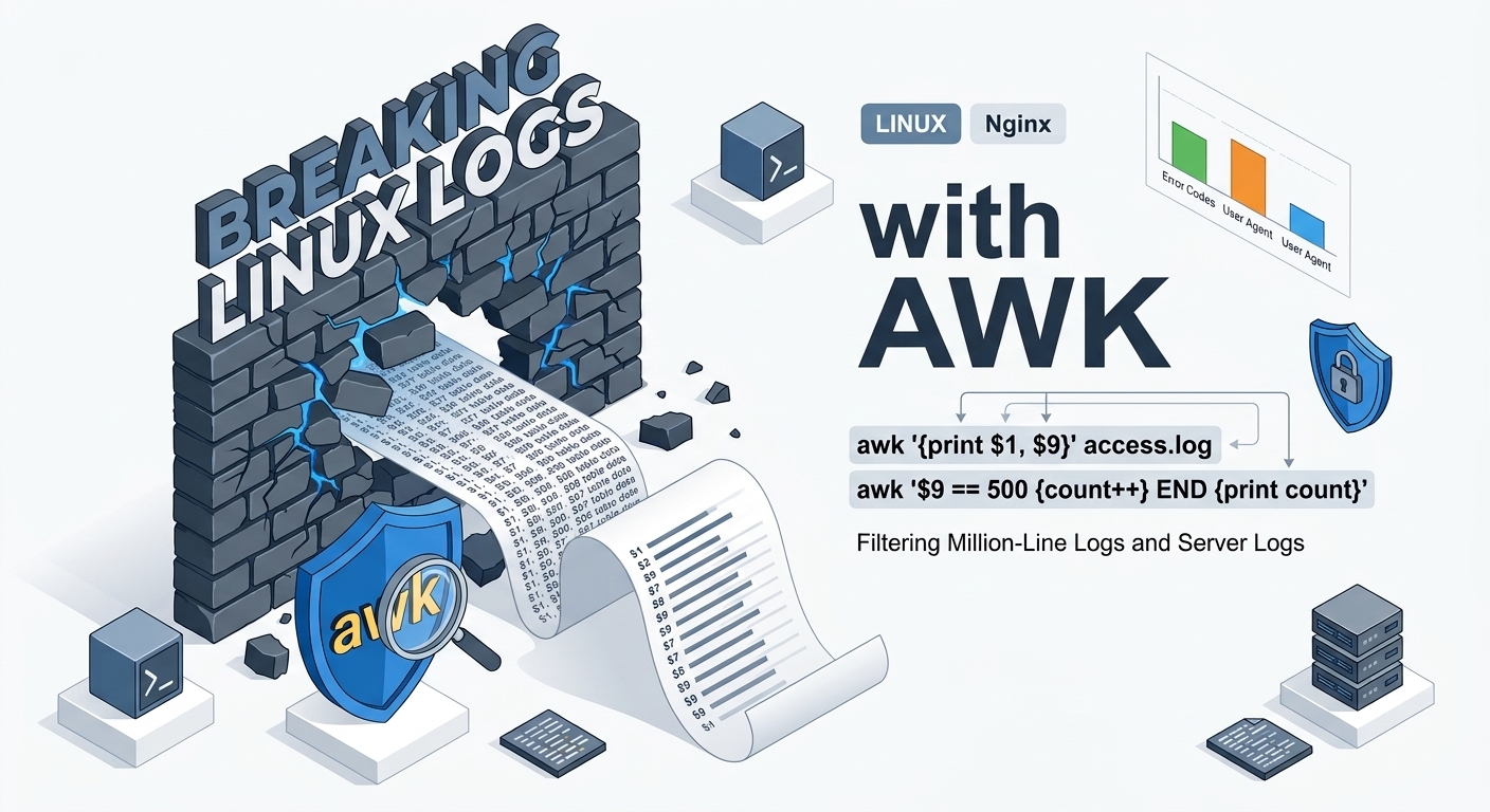 Terminal showing awk command over an Nginx access log