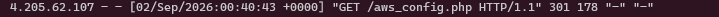 AWK command output showing command requests